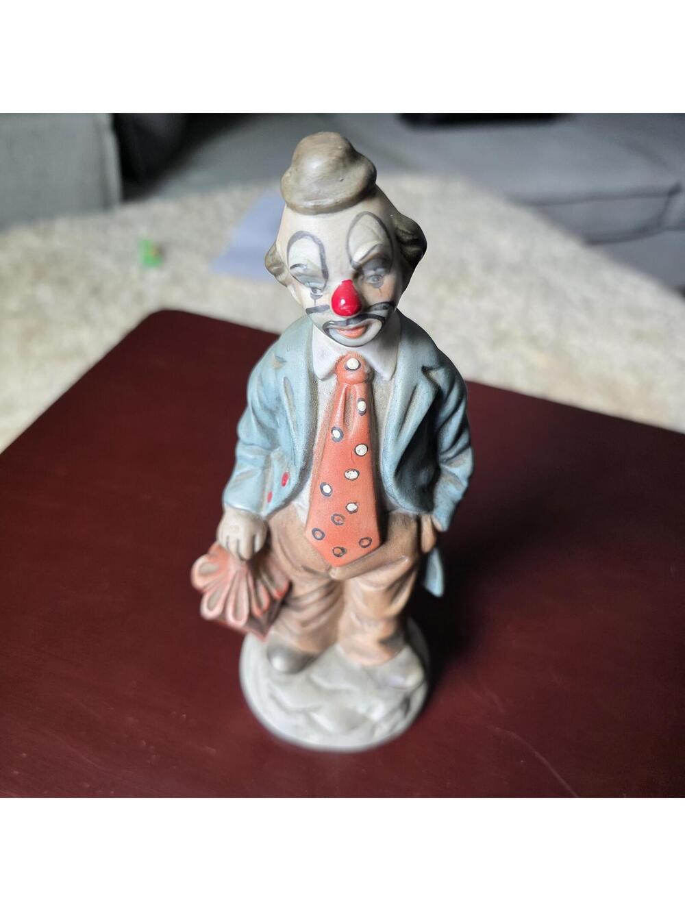 Vintage Porcelain Clown Fig Whimsycore Kitschcore Carnivalcore Retro Ladybug